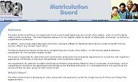 Matriculation Board